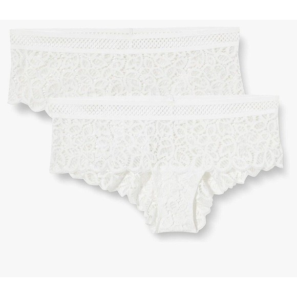 NWT Iris & Lilly Women's Crochet Lace Hipster Brief, Pack of 2, white, XS - Picture 3 of 11